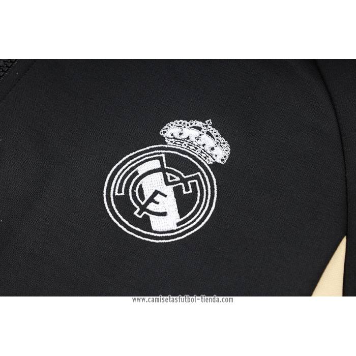 Chandal de Sudadera del Real Madrid 2023 2024 Nino Negro y Blanco